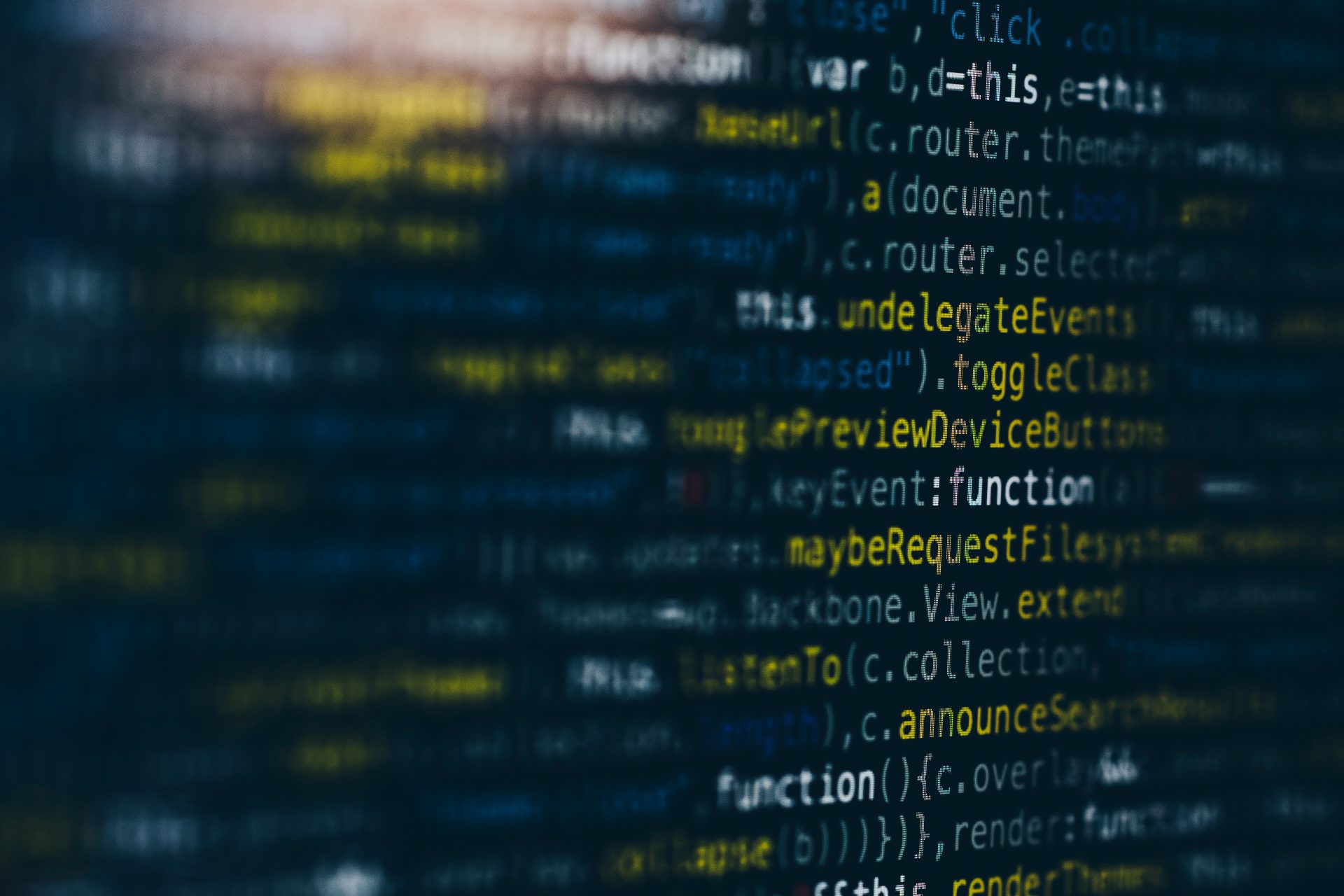 Lines of program code on a screen